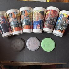 1992 Mcdonald  s Cups Batman Series Lot Of Six 3 Lids 1246