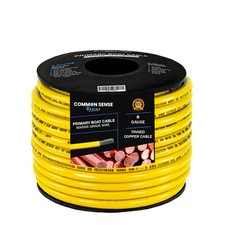 8 AWG Single Conductor Marine Grade Wire Tinned Copper-OFC - 100 feet - Yellow