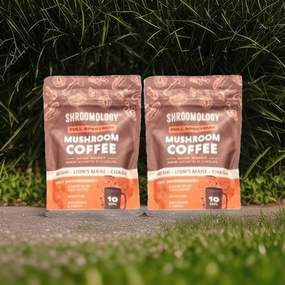 360 Nutrition Shroomology Mushroom Coffee Dark Roast Full Spectrum 5 oz (2-Pack)