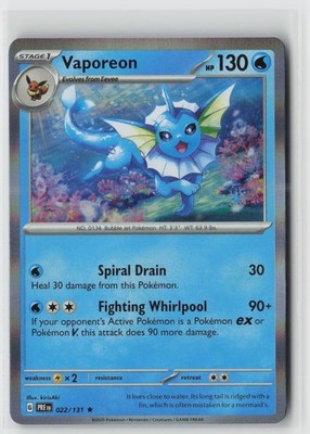 Vaporeon Holo Rare SV: Prismatic Evolutions 022/131 NM