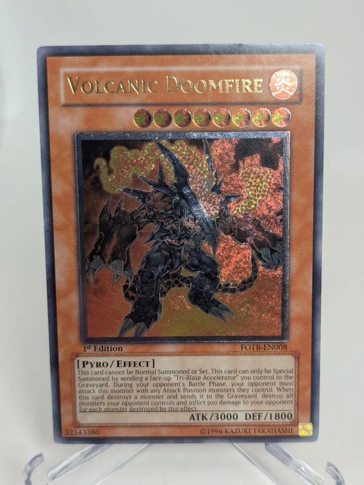 Yugioh! Ultimate Rare Volcanic Doomfire FOTB-EN008 1st Edition Near Mint (NM) - Image 3 of 4