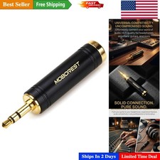 Compact 3.5mm to 1/4'' Stereo Adapter - Snug Fit, Plug and Play Convenience