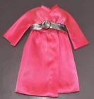 VINTAGE BARBIE DOLL MOD 1968 JC PENNEY EXCLUSIVE SILVER N SATIN COAT JACKET BELT
