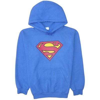 Gildan Herren Pullover Hoodie blau Superman Logo Gr. S Fleece