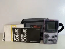 Nintendo Game Boy Color GBC Clear Purple - Original/with Case/with Book- MINT