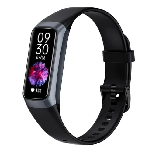 YJYK Fitness Tracker with 24/7 Heart Rate Blood Oxygen Sleep M, Black