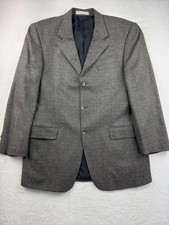 John W. Nordstrom Blazer Mens 42R Gray Cashmere Herringbone 3 Button Jacket