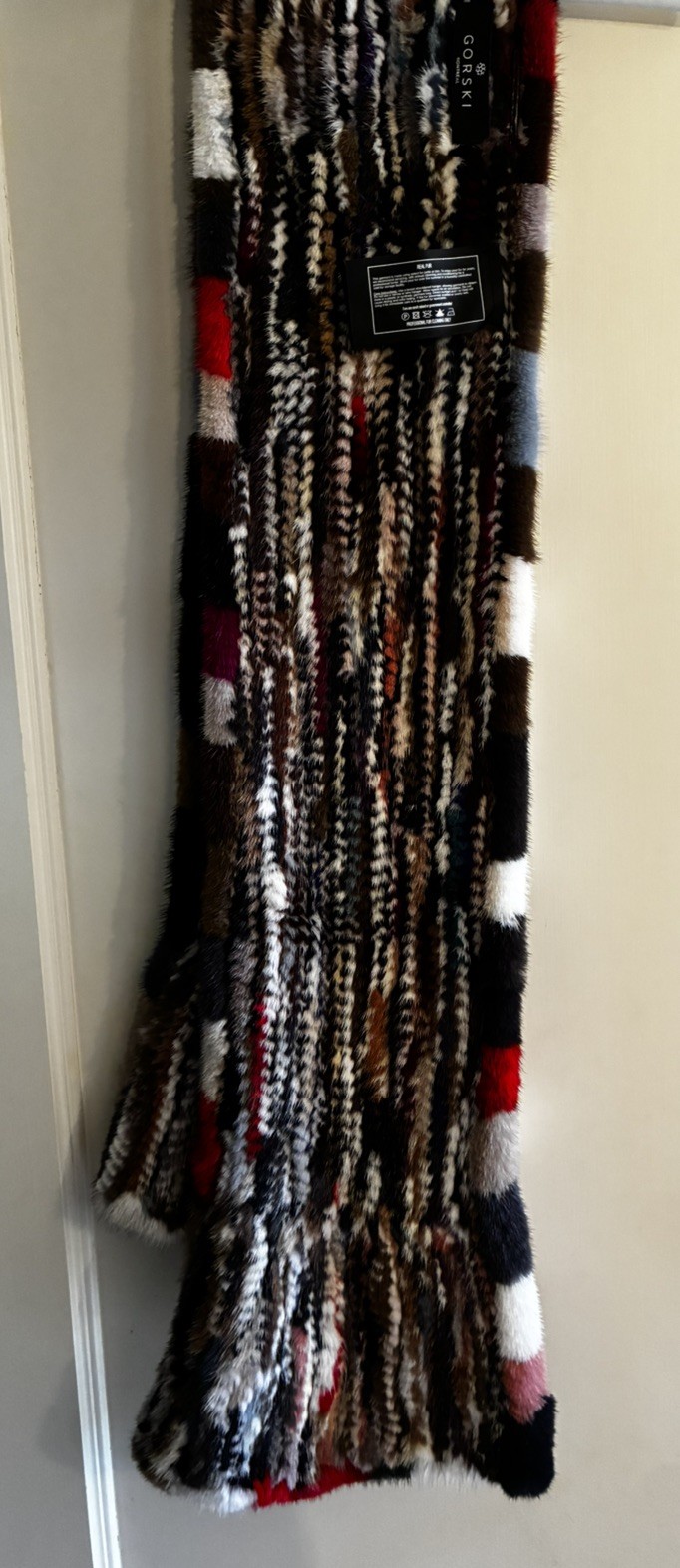 New Gorski Montreal Dyed Mink Fur Stole Wrap Shawl Cape