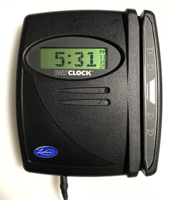 Lathem PayClock EZ PC100 Automated Time Clock With Power Adapter, Keys and Box