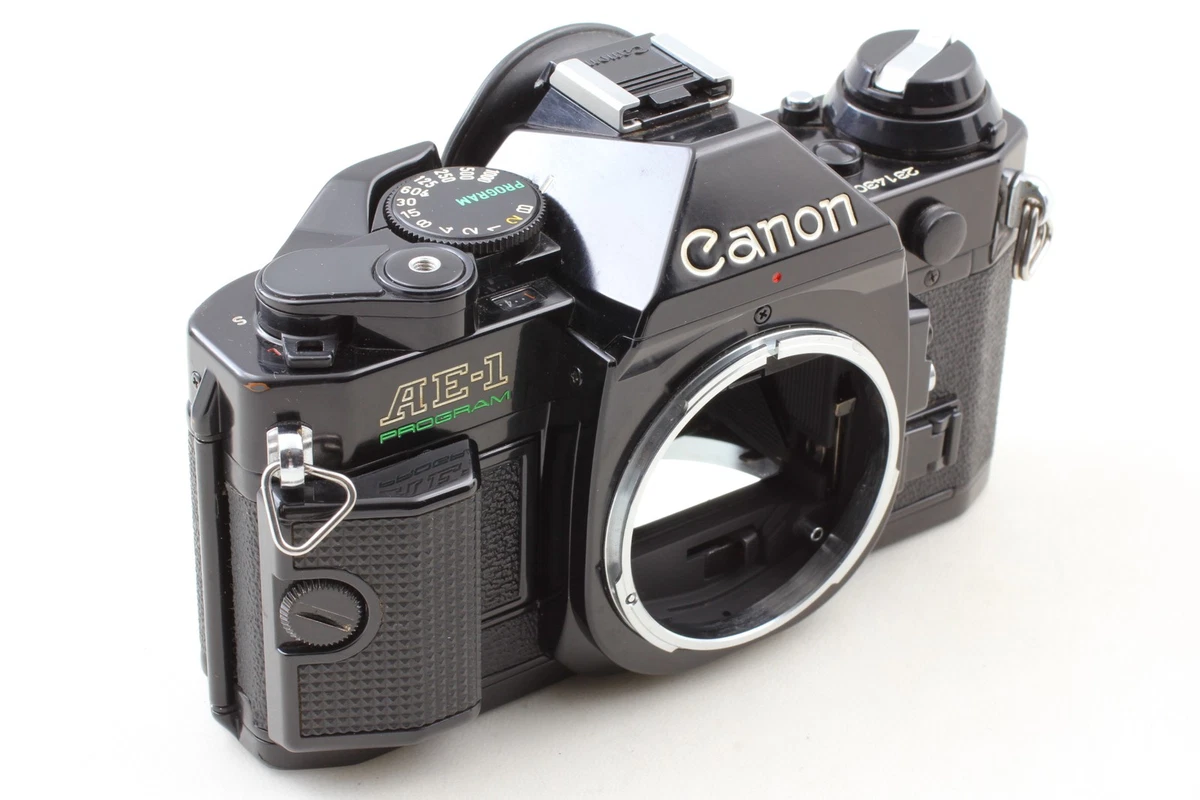 [Casi COMO NUEVO con correa, tapas] Cámara fotográfica programa Canon AE-1 cuerpo negro de JAPÓN