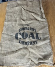 Vintage Burlap Sack Cereal City Coal Company Battle Creek MI Farm Decor Large