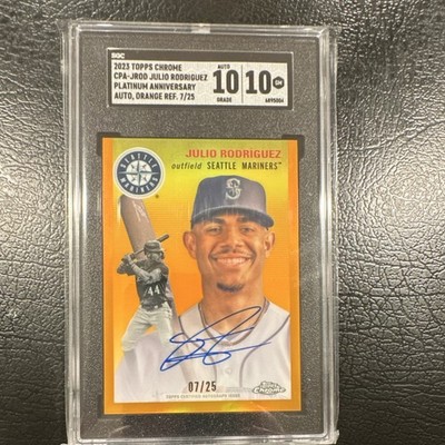 【美品】Julio Rodriguez_オンカードサイン_マリナーズ 2023 Topps Chrome Platinum Anniversary Julio Rodriguez Orange