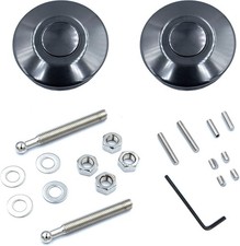 Black Aluminum 2.44 Inches Diameter Universal Quick Latch Hood Pins, Quick Relea