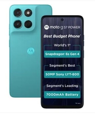MOTOROLA g57 power 5G Unlocked (Pantone Fluidity, 128 GB 8 GB RAM) Fast Shipping