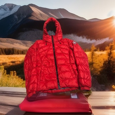 Canada Goose Abbott Hoody Down parka Jacket Women s Large Red 2220L full zip