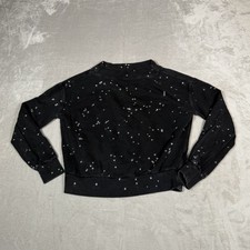 Pilcro Anthropologie Sweatshirt Womens Small Black Splatter The Oaklyn Cozy