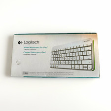 Logitech Compact Wired Lightning iPad Keyboard White Plug  Play