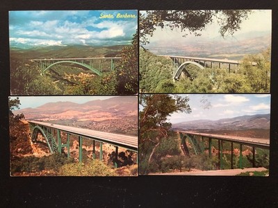 [4] Cold Spring Canyon Bridge Highway 154 California postcards [all posted]