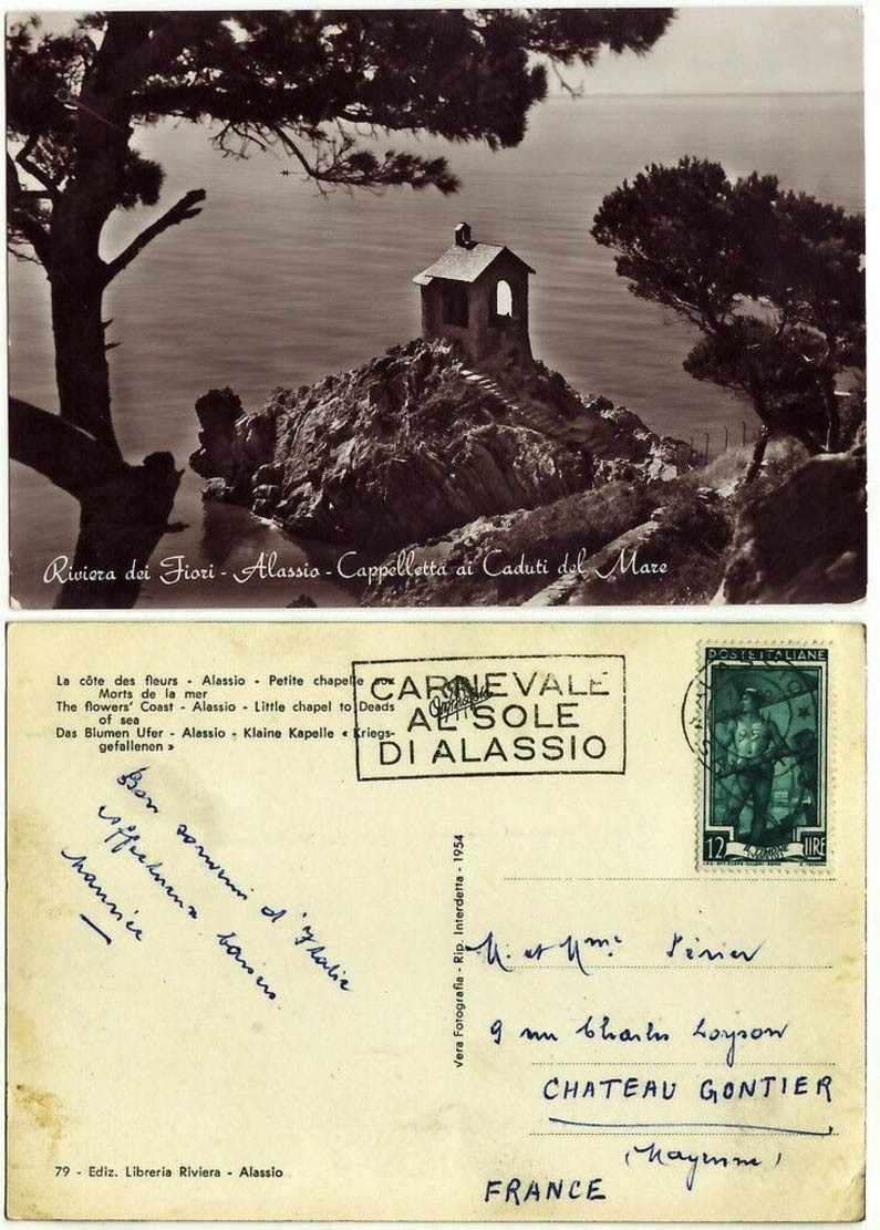 ALASSIO - CAPPELLETTA CADUTI DEL MARE - TARGHETTA -9167