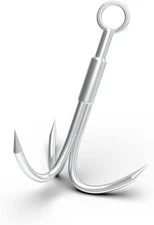 Grappling Hook with 3-Claw Stainless Steel Carabiner for Retrieval for Outdoo...