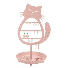 Cat Earring Holder Hanging Organizer Stand Metal Jewelry Tree Table Top Ear