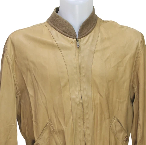 Bally of Switzerland Soft Leather Reversible Bomber Jacket Camel Italy Size 40 image 11