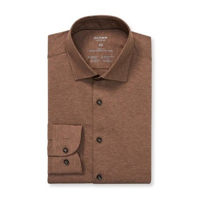 Olympus Level Five 24/Seven Men's Business Shirt Slim Fit Brown 200864 28