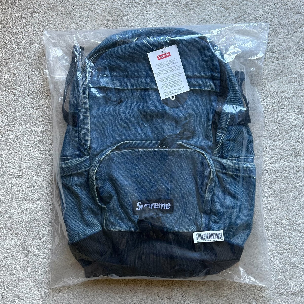 BRAND NEW w/tag SUPREME FW25 'Washed Indigo' DENIM BACKPACK OS | eBay
