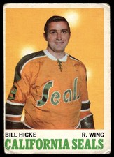 1970-71 O-Pee-Chee VTG OPC Hockey Bill Hicke California Golden Seals #76