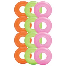Intex Colorful Transparent Inflatable Swimming Pool Tube Raft 12-Pack  59260EP