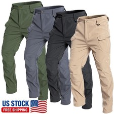 Men's Tactical Cargo Pants Waterproof Work Pants Outdoor Hiking Combat Trousers
