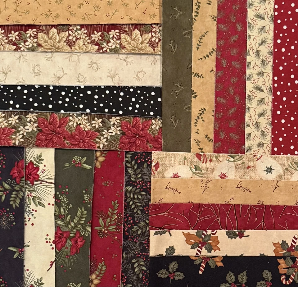 Cálidas y acogedoras 20 tiras de rollo de gelatina de vacaciones de invierno 100 % algodón de Moda, Andover, etc. Foto 3 de 4