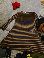 Old Navy Blue And Orange Striped Dress..Size Medium -Petite