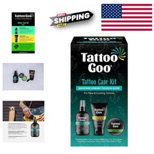 Complete Tattoo Aftercare Set with Antimicrobial Soap Balm and Lotion for Bright