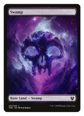 MTG - 1 x Full art SWAMP 252/254 - Land - Theros Beyond Death (THB) - M/NM