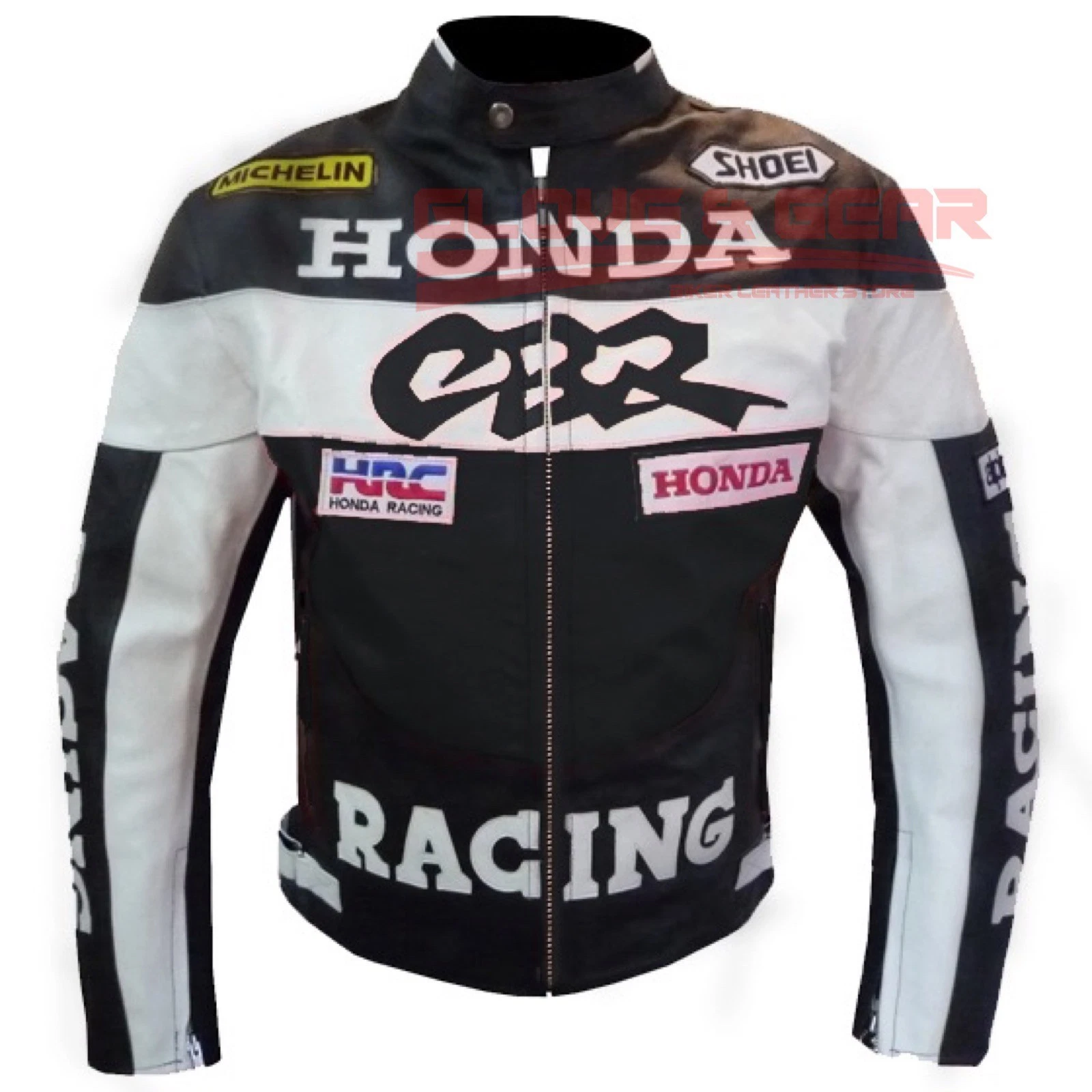 HONDA CBR BLACK MOTORBIKE MOTORCYCLE COWHIDE LEATHER ARMOURED JACKET