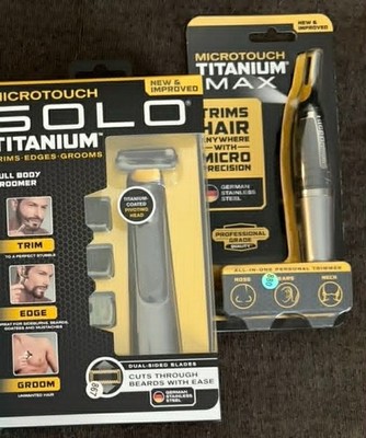 Microtouch Titanium Solo Full Body Groomer +Titanium Max All-In-One Trimmer NIB