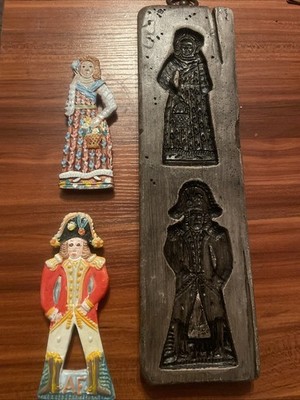 VINTAGE LAXA FAMILY ''NAPOLEON & WOMAN'' HANDMADE COOKIE BUTTER MOLD