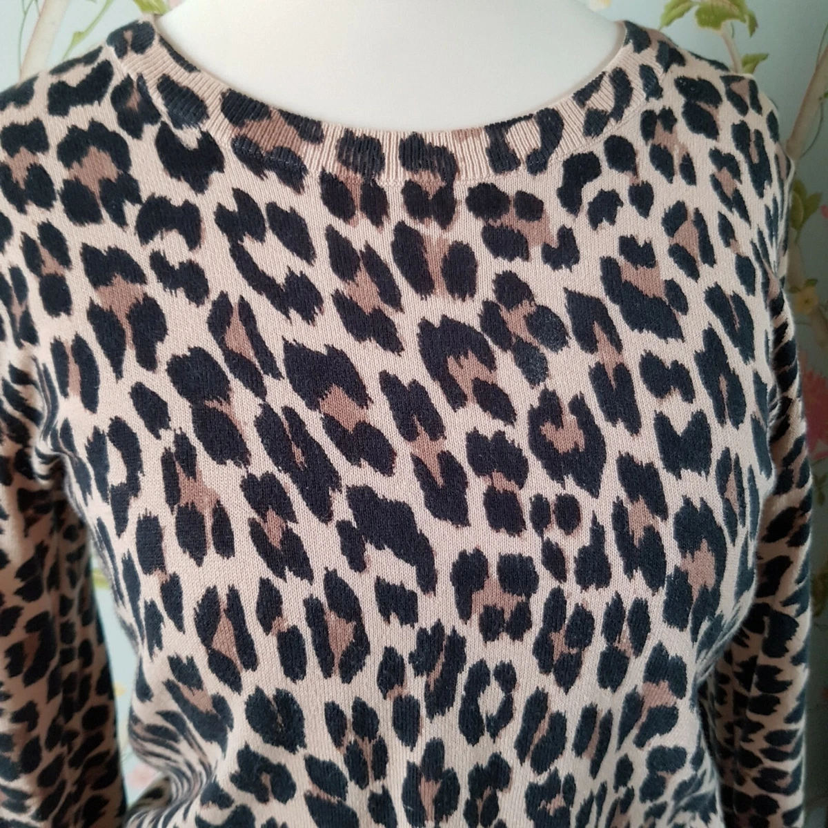 Fine knit leopard print jumper sale