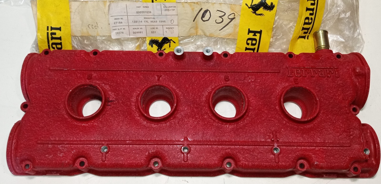Ferrari 348 Engine Camshaft Cover_Mondial T 3.4_138114_New Old Stock_GENUINE