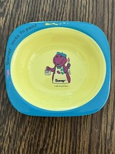 1992 Barney the Purple Dinosaur Vintage Melamine Bowl Barney Loves to Paint