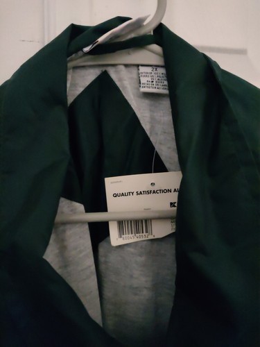 NWT Coaches Athletech Green Blank Nylon Lined Windbreaker Mens 2x Rain Jacket - Picture 2 of 3