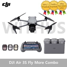 DJI Air 3S Fly More Combo Camera Drone (3 Batteries) + RC 2 Remote Controller=