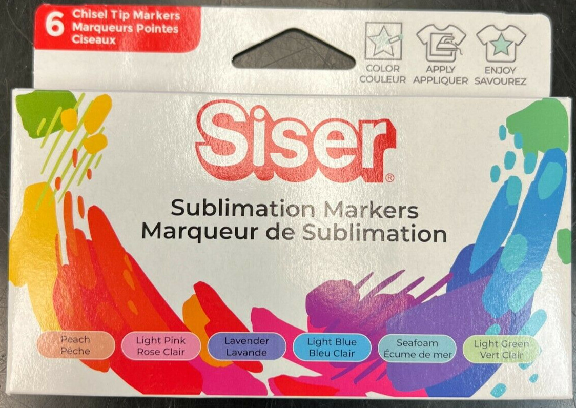 -6 Iron-on Heat Transfer Markers For T-shirts -pastel