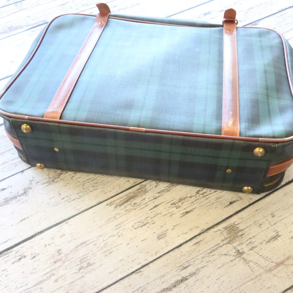 Bolso de Viaje Vintage Polo Ralph Lauren Tartán Cuadros Reloj Negro Traje Estuche Foto 4 de 4