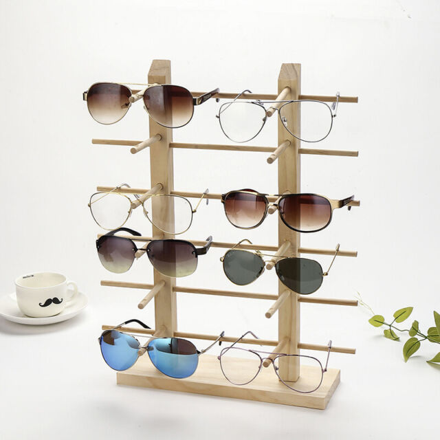 Wood Sunglasses Eyeglass Rack Glasses Display Stand Holder Organizer Tray Frame❤