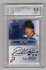 2008-09 IN THE GAME SUPERLATIVE FRANCHISE AUTO JERSEY EXPO 1/1 RICK VAIVE LEAFS