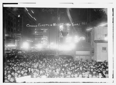 Crowd Election Night NY 1913 c1900 Historic Old Photo