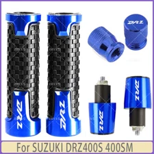 Blue -For SUZUKI DRZ400S 400SM Motorcycle Handlebar Grips Bar End Cap Tire Valve