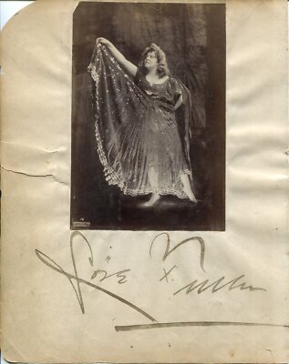 Loie Fuller Ballet Modern Dance Stage Lighting Inventor Signed Autograph Photo